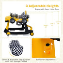 BABY JOY 4-in-1 Baby Walker, Foldable Activity Walker with Adjustable Height & Speed, Music, Lights, Anti-Rollover, Toddler Push Walker, Baby Walker with Wheels for Boys Girls 6-18 Months (Yellow) by TinyTreasures Baby Boutique
