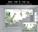 WFBHUA-Kids Safari Wallpaper Tropical Jungle Botanical Leaf Wall Mural for Nursery Boys Bedroom Girls Bedroom Playroom (Not Peel and Stick) by CozyNest Decor