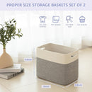 OIAHOMY Storage baskets for Shelf, Toy Storage Basket, Collapsible Storage Bins, Blanket Basket Living Room, Closet Storage for Bedroom, 15 x 9.8 x 11.8 Inches-Pack of 2-Grey, FSB-H-P-01 by TinyTreasures Baby Boutique