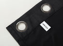 MIUCO Room Darkening Texture Linen Look Blackout Grommet Curtains for Office Set of 2 52x84 Inch Long Black by TinyTreasures Baby Boutique