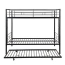 Full Over Full Modern Metal Bunk Bed With Trundle - Black by Unique Piece Furniture
