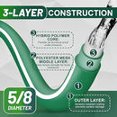 Heavy Duty Garden Hose 50 ft – Outdoor Hybird Water Hose with Solid Fitting - Flexible, Kinkless, Lightweight Garden Hose for Lawn Watering, Car Washing - Burst 500 Psi (50 ft) by GreenHaven Gardens