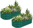 2 Pack 4x2x1FT Galvanized Raised Garden Bed Kit Oval Metal Ground Planter Box Outdoor Bottomless Planter Raised Beds for Vegetables Flowers Herbs Fruits, Green by CozyNest Decor
