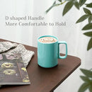 E-liu Porcelain Tea Mugs Coffee Mug Set, Large 15 Ounces Cups for Coffee, Tea, Cocoa, and Mulled Drinks, Set of 6, Turquoise by CozyNest Decor
