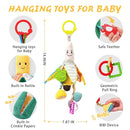 Jollybaby Stroller Rattle Toys for Car Seat Parm, Fruit Plush Hanging Infant Crib Bed Travel Activity Ring Bell with Crinkle, Squeaky & Teether for Boys Girls(Banana) by TinyTreasures Baby Boutique