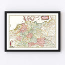 Vintage Map of Germany 1665
