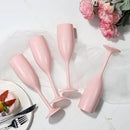 XUWAIDSGN Acrylic Champagne Flutes Toasting Glasses Unbreakable Mimosa Bar Reusable Wine Glasses Vintage Champagne Flutes Stemmed Drinking Cups 5.4 OZ for Christmas Birthday (100, Pink) by CozyNest Decor