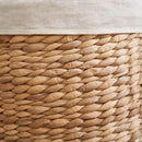 Ludmilla Round Tall Water Hyacinth Woven Wicker Laundry Hamper With Lid - For Clothes, Toys And Book Storage With Removable Liner - 18" X 18" X 23" - Natural Brown
