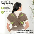 KeaBabies Baby Wrap Carrier - All in 1 Original Baby Carrier Newborn to Toddler Sling, Easy to Wear, Hands Free Bonding, Lightweight, Breathable Infant Wraps (Saddle Brown) by TinyTreasures Baby Boutique
