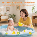 Baby Bath Thermometer with Timer and 3 Color Backlit, Digital Water Temperature Thermometer with and Temperature Warning, Safety Bath Tube Thermometers Floating Toy for Infant, Toddler by TinyTreasures Baby Boutique