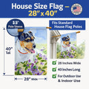 Jack Russell Terrier House Flag 28x40 Porch Sleeve Pole Decorative Outside Yard Banner Artwork Wall Hanging, Polyester