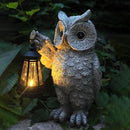 Garden Statues, owl Outdoor Figurines Decorated with Solar Lights, Unique Christmas Birthday Gifts for Moms, Grandmas, Women, Wives, Sisters (Grey Owl1) by CozyNest Decor