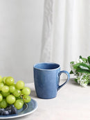 famiware Aurora Coffee Mugs, 14oz Mug Set of 4, Stoneware Mug, Cups for Kitchen, Cappuccino, Latte, Reactive Glaze, Microwave Safe, Scractch-resistant, Lagoon Blue by CozyNest Decor