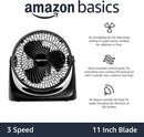 Amazon Basics Air Circulator Fan, Desk Fan for Bedroom, Home and Office, With 90-Degree Tilt Head, 3 Speed Settings, Lightweight (4.2 LBS), 70 Watts, Black, 14.8"Wx7.6"Dx14.1"H by CozyNest Decor
