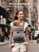 GROWNSY Baby Carrier Newborns to Toddlers, Ergonomic Baby Toddler Carrier Wraps with Head Support, Easy to Wear, Infant Carrier Baby Gift, Travel and Hiking Friendly, 7 to 44 lb (Gray-Leopard) by TinyTreasures Baby Boutique