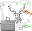 Phylosal Magnetic A3 Light Pad with Bag, Super Bright Light Box with Side Button, Diamond Art Light Board, Lightbox for Tracing and Drawing, USB Power Light Table for Sketching, Weeding Vinyl (White) by TinyTreasures Baby Boutique