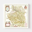 Vintage Map of Austria from Above 1665