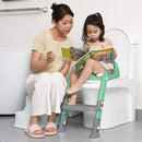 Potty Training Seat with Step Stool Ladder, SKYROKU Potty Training Toilet for Kids Boys Girls Toddlers - Comfortable Safe Potty Seat with Anti-Slip Pads Ladder Grey Green by TinyTreasures Baby Boutique