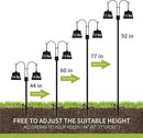XDW-GIFTS Double Shepherds Hooks for Outdoor, 2-Pack Heavy Duty Garden Pole for Hanging Bird Feeder, Plant Baskets, Solar Light Lanterns, Garden Plant Hanger Stands with 5 Base Prongs by GreenHaven Gardens