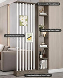 Wall Room Divider, Storage Cabinet Storage Display with Shelves, Modern Freestanding Wood Room Divider Screen, Wall Privacy Screens for Home Decorative (Grey Oak+White,47" L x 9.5" W x 79.5" H) by CozyNest Decor