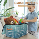 Custom Storage Basket with Name, Personalized Storage Bins with Zipper Lid, Foldable Fabric Storage Box Large capacity with Handle Grey Blue Green by TinyTreasures Baby Boutique