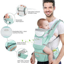 Baby Carrier with Hip Seat, Ergonomic M Position 6in1 Baby Carrier Newborn to Toddler,Head Support and Breathable Mesh Newborn Carrier,Adjustable Baby Holder Carrier for Dad&Mom-Green by TinyTreasures Baby Boutique