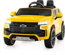 Costzon Ride on Car, 12V Licensed Chevrolet Tahoe Battery Powered Electric Vehicle w/ 2.4G Remote Control, High/Low Speed, Music, Lights, MP3/USB/FM, Spring Suspension, Electric SUV for Kids (Yellow) by TinyTreasures Baby Boutique