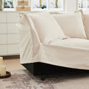 Slipcovered Sofa 2 Seater Sofa With 2 Ottomans