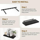 72 Inch Floating Shelves Black, 72 x 9 Rustic Wooden Fireplace Mantel, 9 Inch Floating Shelf for Wall, Farmhouse Wall Shelves for Home Storage & Display by CozyNest Decor