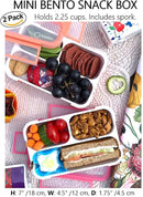 kinsho MINI Bento Box Snack Containers for Kids Small Lunch-Boxes for Girls Boys | Leakproof Toddler Containers for Pre-School Baby Day-Care or Adults | BPA Free 3 Compartments | Pink Coral - Orange by TinyTreasures Baby Boutique
