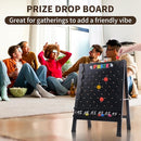 Prize Drop Game Board, 21"x30" Double-Sided Foldable Design with Wooden A-Frame Chalkboard Sign for Family, Carnival, Trade Show & Party - Includes 10 Coin Drop Discs and Chalk Set, Portable Design by TinyTreasures Baby Boutique