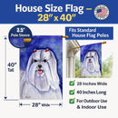Maltese House Flag 28x40 Porch Sleeve Pole Decorative Outside Yard Banner Artwork Wall Hanging, Polyester