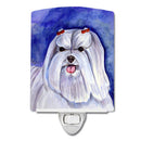 Maltese Ceramic Night Light Compact, UL-Certified, Ideal for Bedroom, Bathroom, Nursery, Hallway, Kitchen, 6x4x3, Multicolor