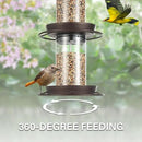 Backyard Expressions 2-Tier Bird Feeder with Sure-Lock Cap and Hanging Hook, Wild Bird Feeders - 4.5 lb Seed Capacity by GreenHaven Gardens