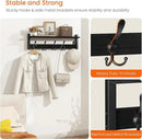 Homode Coat Rack with Shelf, 24" Coat Hooks Wall Mounted with Shelf, Wooden Hanging Coat Hanger with Tri Hooks for Entryway, Bathroom, Mudroom, Bedroom, Black by CozyNest Decor