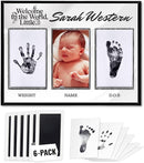 Inkless Hand and Footprint Kit, Baby Keepsake Plaque & Baby Shower Gifts - Ideal as Mom To Be Gift, Nursery Picture Frames, Clean Touch Hand and Footprint Kit (Style 1 - Design 4) by TinyTreasures Baby Boutique