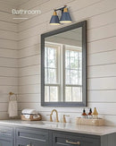 FEMILA 2-Light Bathroom Light Fixtures, Modern Bathroom Vanity Light with Hammered Metal Shade, Dark Blue Sconces Wall Lighting for Mirror Kitchen Bedroom, 4FG59B-2W Blue by CozyNest Decor