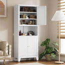69" Tall Kitchen Pantry Cabinet, Metal Storage Cabinet with 4 Doors and Adjustbale Shelves, Freestanding Cupboards for Dining Room, Living Room, Bathroom by CozyNest Decor