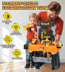 Lehoo Castle Kids Tool Bench with Electric Drill and Construction Vehicles, 2-in-1 Workbench and Toolbox for Toddlers, STEM Learning Toys for Age 3-5, Birthday Gift for Boys & Girls by TinyTreasures Baby Boutique