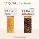 ComSaf 1.7 Qt Glass Storage Containers with Lids, Glass Jars with Lids, Clear Food Storage Jar, Round Canister Set of 3, Pantry Organizers for Pasta Flour Cookie Rice Tea Coffee Bean by CozyNest Decor