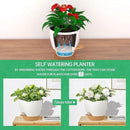 ZMTECH 10 Inch Hanging Planters for Indoor Outdoor Plants, 2 Pack Self Watering Hanging Plant Pots with Drainage Holes and Removable Saucer, Plastic Flower Hanging Pots with Watering Lip (White) by GreenHaven Gardens
