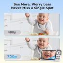 5'' Video Baby Monitor with Camera and Audio,36-Hrs Battery Life,HD Camera Remote Pan Tilt 3X Zoom,Long Range Baby Monitor No WiFi,Night Vision,Portable,2-Way Talk,VOX-Saving Power IPS Screen by TinyTreasures Baby Boutique