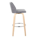 Toriano - Contemporary Fixed Height Barstool & Swivel With Round Footrest (Set of 2) by HouseOfZazla