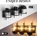Bathroom Vanity Light Fixtures,Rustic Matte Black Vanity Lights 3 Bulb,Industrial Bathroom Light 3 Pack(Bulbs not Included) by CozyNest Decor
