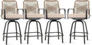 Outdoor Bar Stools Set of 4, Patio Swivel Counter Height Rattan Bar Stools, Patio Wicker Bar Swivel Chairs with Cushion, Outdoor Pool Bar Chairs for Backyard Garden Balcony w /360 Rotation by GreenHaven Gardens
