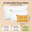 Mini Toddler Pillow with Pillowcase - 9x13 My Little Dreamy Travel Kids Pillow for Sleeping, Toddler Bed, Small, Tiny, Organic Cotton Pillowcase, Soft & Breathable,Kids 2-4 Years Old (Little Builders) by TinyTreasures Baby Boutique