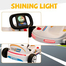 TOBBI 12V Electric Go Kart for Kids Battery Powered Ride on Car Outdoor Race Toy with Remote Control, Safety Belt, Music, LED Lights and Flags for Toddlers 3-8 Years, White by TinyTreasures Baby Boutique