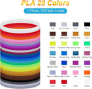 28 Colors 3D Pen Filament Refills Compatible with SCRIB3D MYNT3D PIKA3D 3D Pen for KidsPer Color 10 Feet 1.75mm PLA 3D Printing Pen Filament Refills, NOT FIT 3Doodler Start Pen by TinyTreasures Baby Boutique