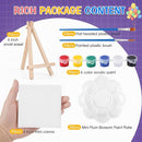 ESRICH 30Pack Mini Acrylic Paint Kit,Canvas Painting Kit,4inStretched Canva with6in Easel,Acrylic Paint Strips,Palettes,Painting Brushes,Canva and Easel Set for Kids Artists Beginner,Gift by TinyTreasures Baby Boutique