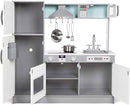 Amazon Basics Kids Kitchen Set, Play Kitchen Toy Playset for Toddlers, Preschoolers, 39"L x 11.8"W x 39"H, White & Gray by TinyTreasures Baby Boutique